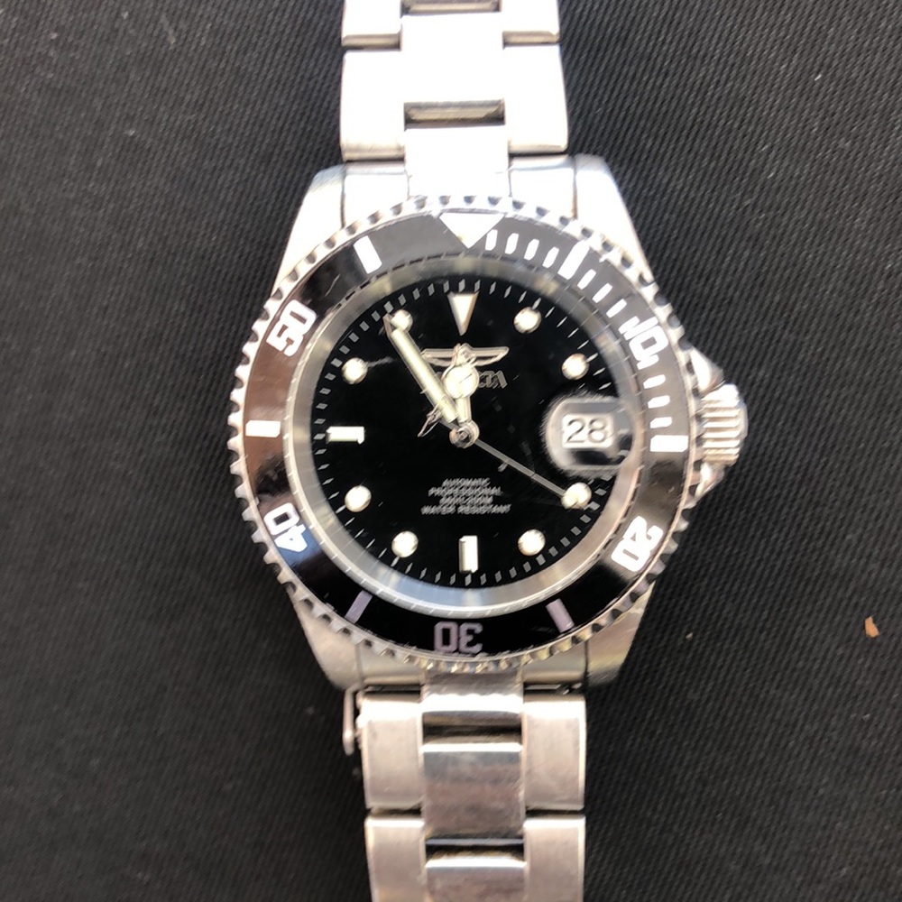 Invicta Silver and Black Watch